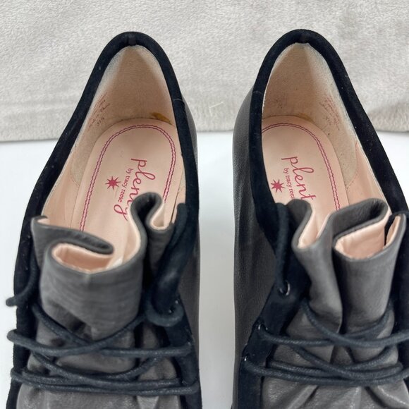 Plenty by Tracy Reese Wayne Gray Leather Retro Lace Up Heels Pumps - Picture 8 of 14